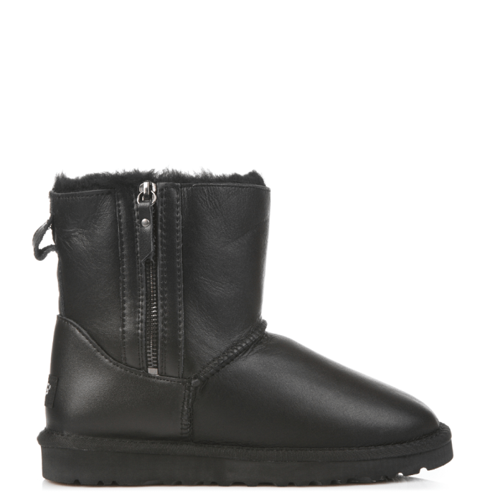 Double Zip Leather Black