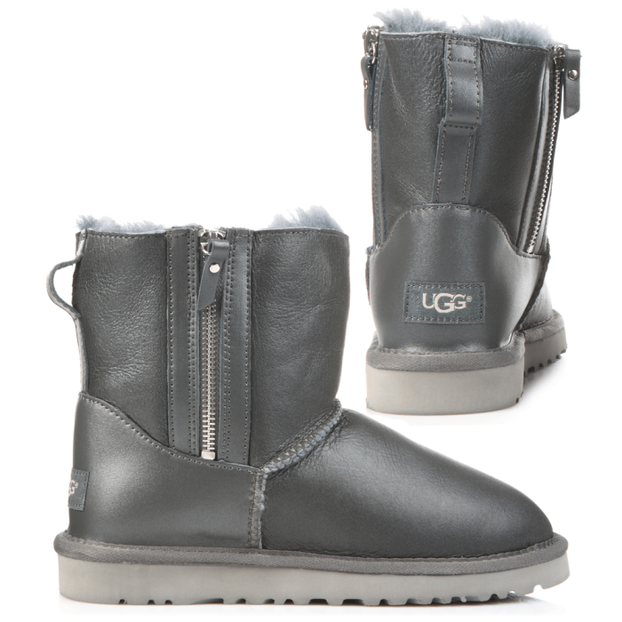 Dubble Zip Leather Grey