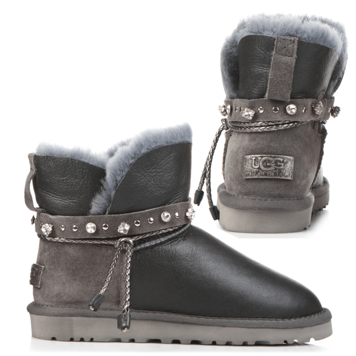 Swarowski Strap Mini Leather Grey