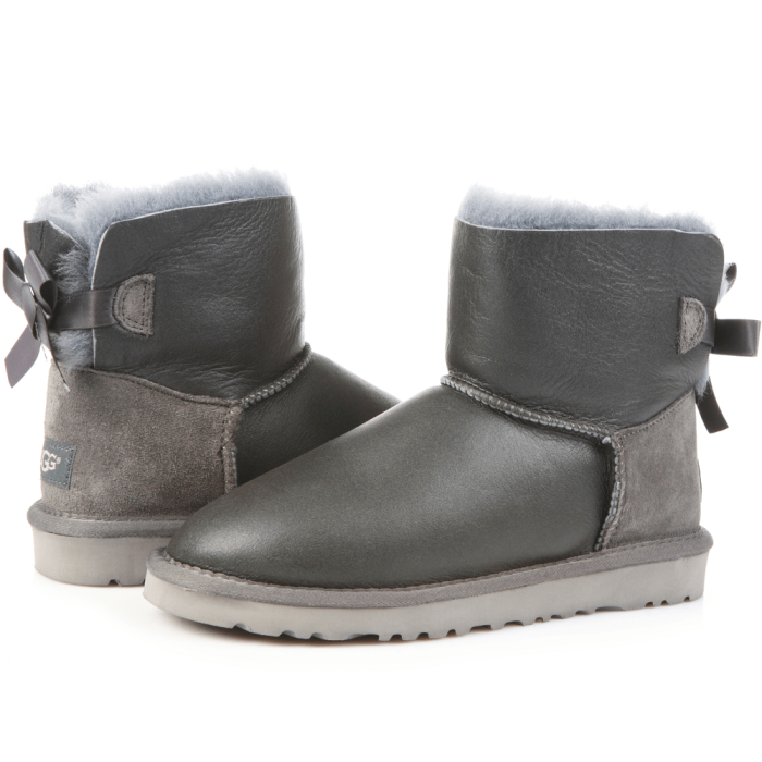 Bailey Bow Mini Leather Grey