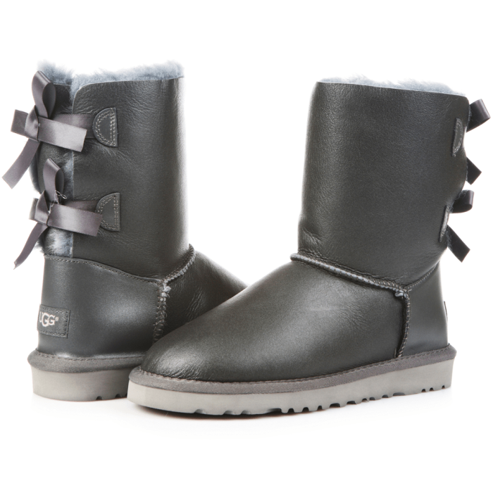 Bailey Bow Leather Grey