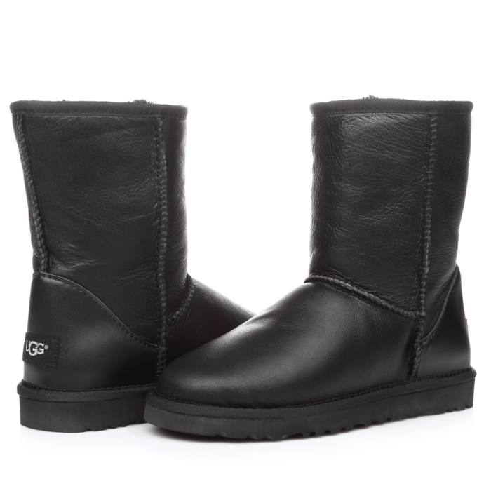 Men Classic Short Leather Black