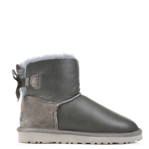 Mini Bailey Bow Leather Grey