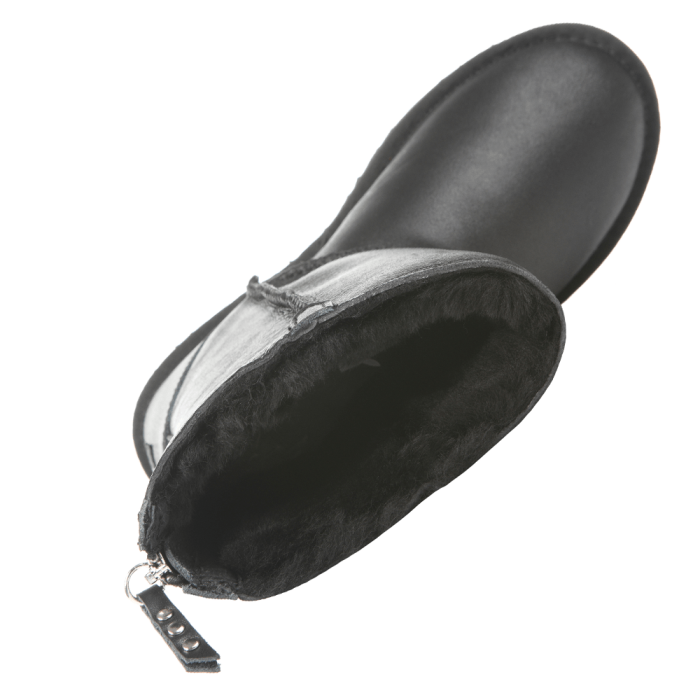 Classic Zip Short Leather Black