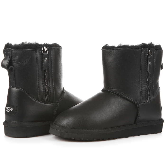 Double Zip Leather Black