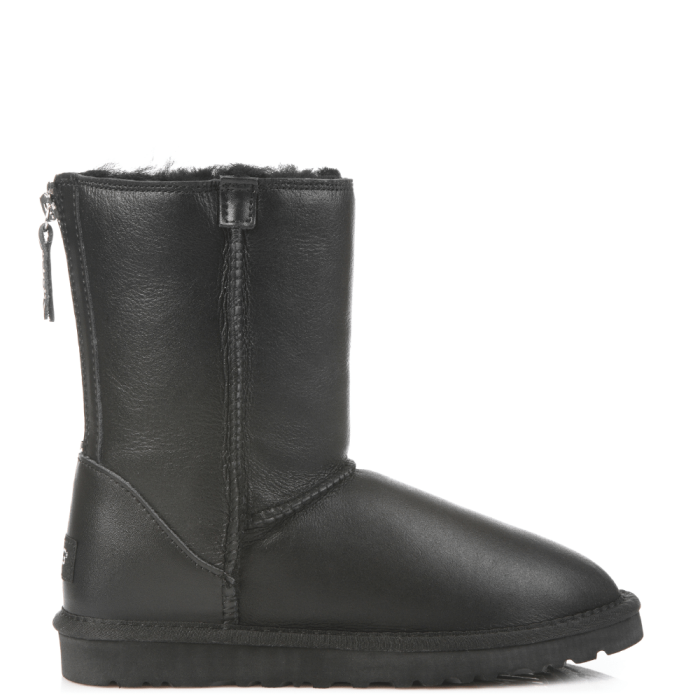 Classic Zip Short Leather Black