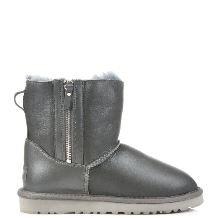 Dubble Zip Leather Grey