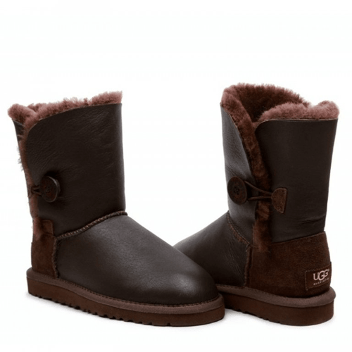 Bailey Button Leather Chocolate